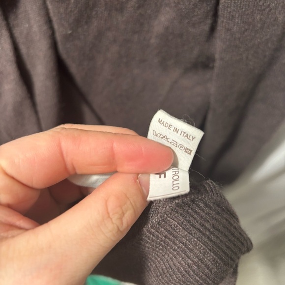 VTG Brunello Cucinelli Brown Cashmere Hidden Button Front Cardigan Sweater - Picture 4 of 5